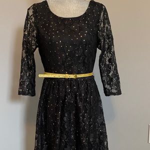 Sparkly dress with belt